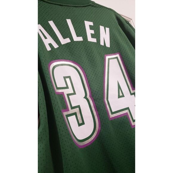 MITCHELL &‎ NESS MILWAUKEE BUCKS #34 Ray Allen Sz Large Crew-neck JERSEY NBA NWT - Picture 5 of 9